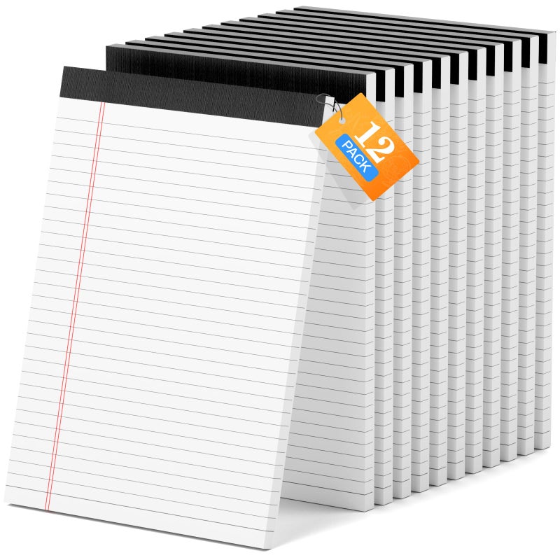 AILZFEI 12 Pack of Legal Pads 8.5 x 11 Wide Ruled Writing Pads 8.5"" x 11.75"" Notepad 30 Sheets per White Legal Pad Clear Print Note Pads 8x11 Pads of Paper - Image 1